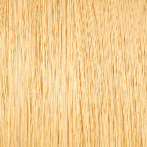 Long, flowing 20 inch hair extensions in a natural weft style
