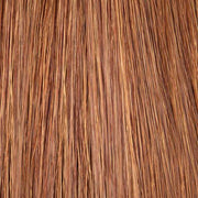 A close-up photo of 20 inch weft hair extensions in natural black color, showing the high-quality texture and smoothness of the human hair strands