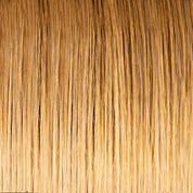 High-quality 20-inch tape hair extensions in natural brown color