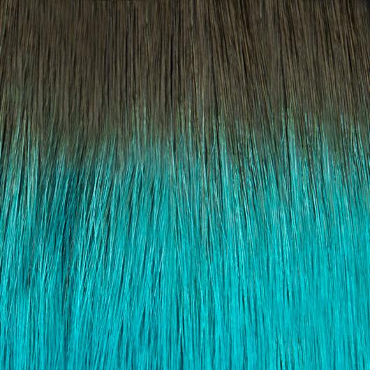 Long, flowing 20 inch hair extensions in a natural weft style