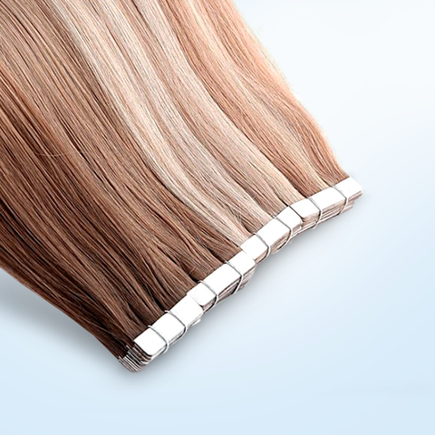 High-quality 20 inch tape-in hair extensions for seamless, natural-looking length and volume
